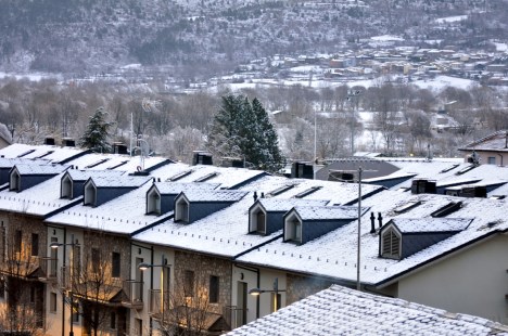 Neu urbana i rural aquest matí.